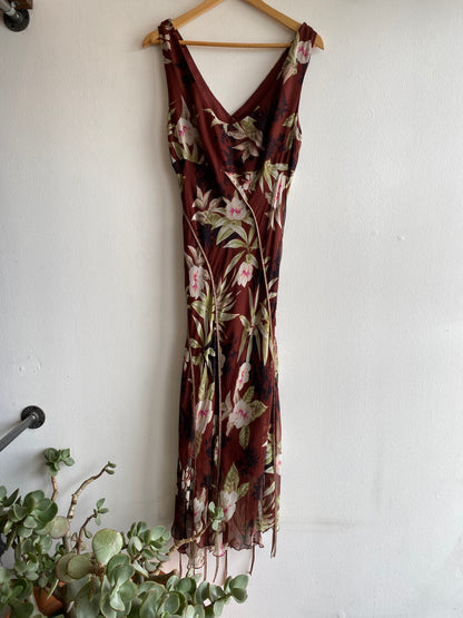 Vintage 90's Signature by Robbie Bee Silk Floral Maxi Dress