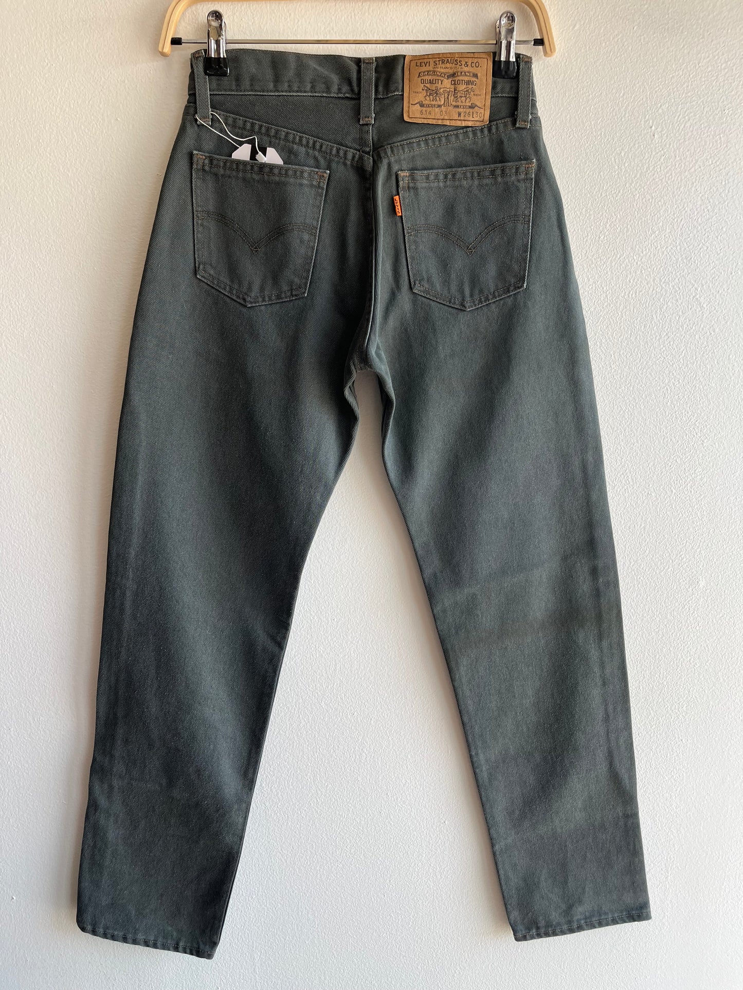 Vintage 1990’s Levi’s 614 Green Grey Denim Jeans