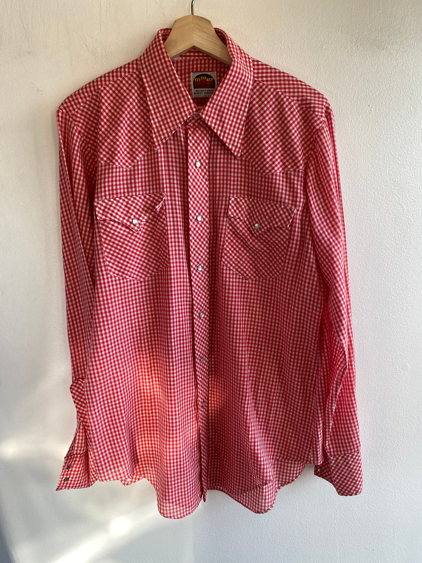 Vintage 1970’s Miller Gingham Pearl Snap Shirt
