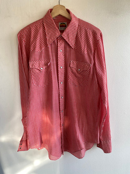 Vintage 1970’s Miller Gingham Pearl Snap Shirt