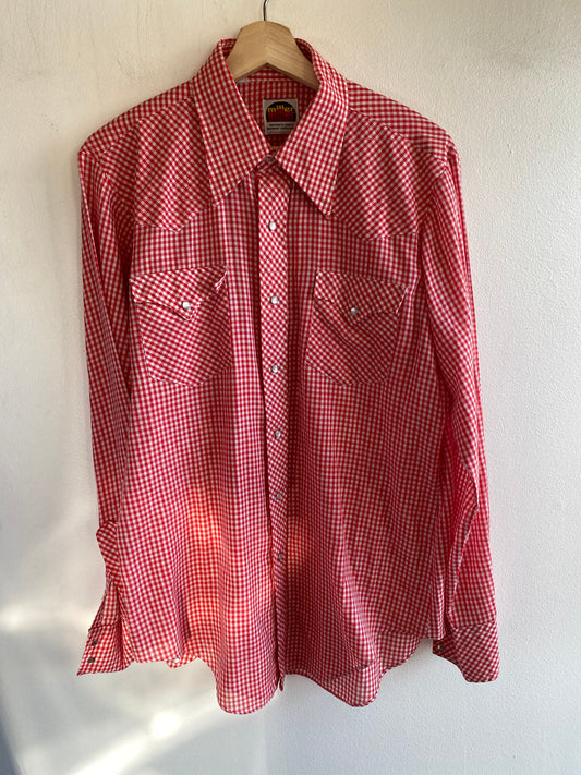 Vintage 1970’s Miller Gingham Pearl Snap Shirt