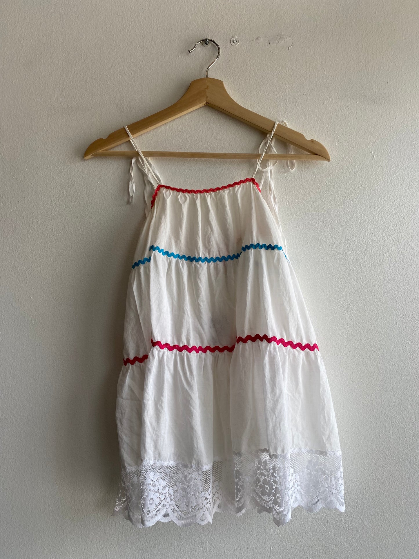 Vintage Y2K Victoria Secret White Cotton Top with Colorful Trim