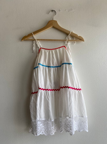 Vintage Y2K Victoria Secret White Cotton Top with Colorful Trim