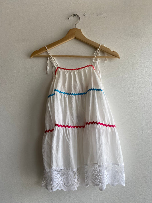 Vintage Y2K Victoria Secret White Cotton Top with Colorful Trim - La Lovely Vintage 