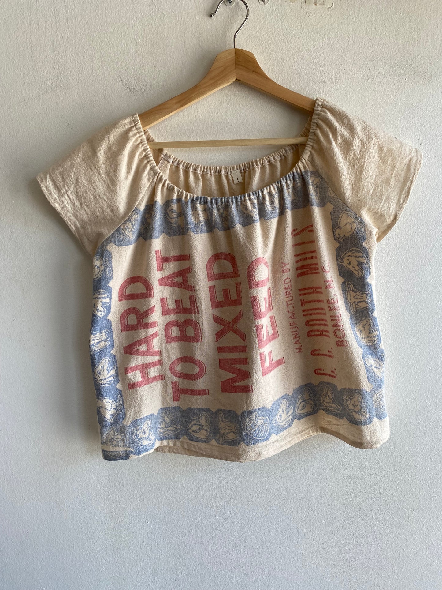 Trash Textiles - Handmade Antique Feedsack Blouse/Shirt