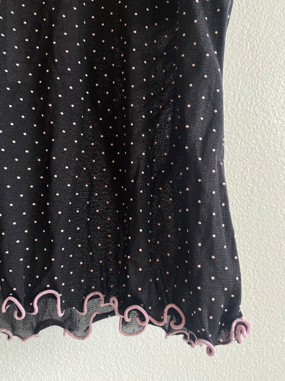 Vintage Warners Y2K Polka Dot Mesh Tank Top