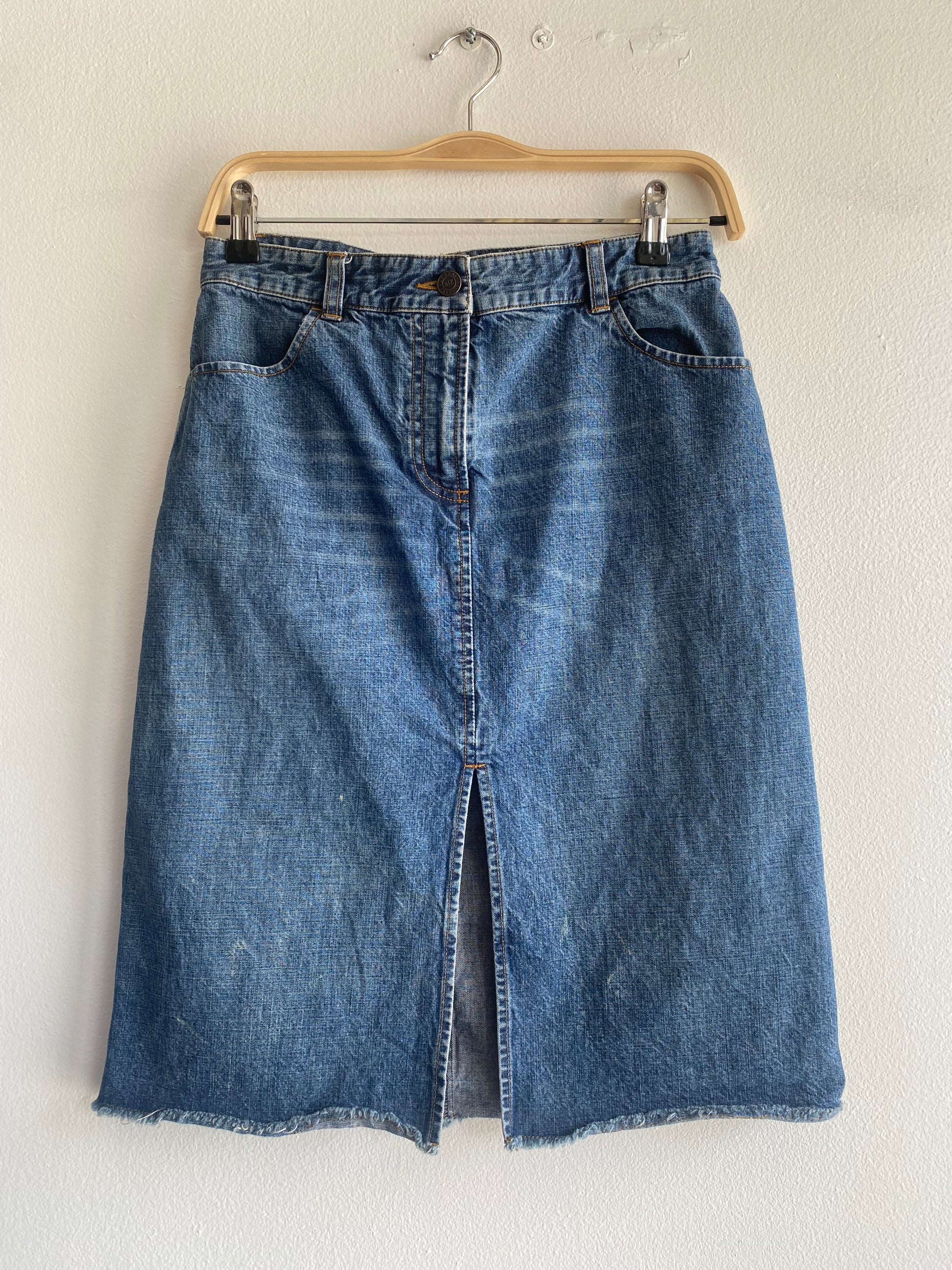 Y2K Armani denim midi skirt - La Lovely Vintage 