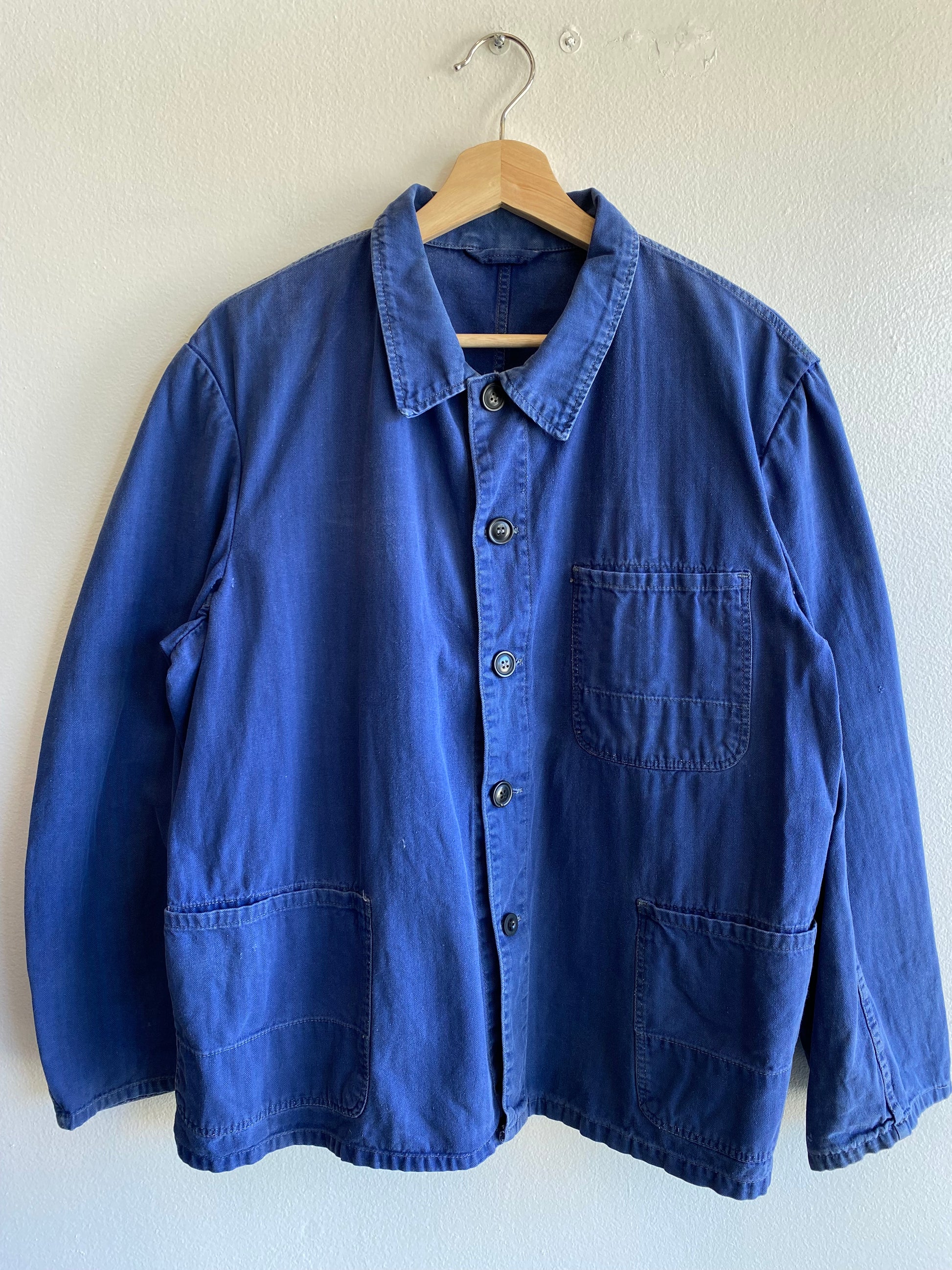 Vintage 1960’s Herringbone Twill French Chore Coat - La Lovely Vintage 