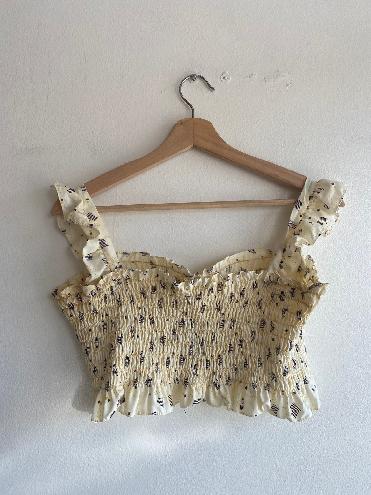 Vintage 1960/70’s Homemade Ruffle Strap Crop Top
