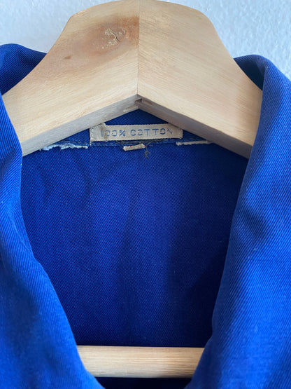 Vintage Patched Cobalt Blue Chore Coat