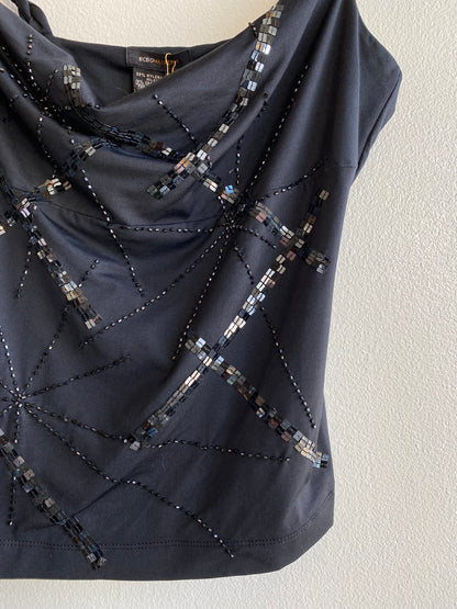 Vintage Y2K Black Beaded Cami - La Lovely Vintage 