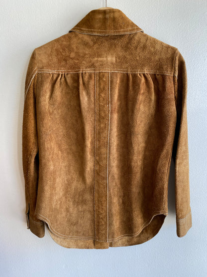 Vintage 1960/70’s Snap Front Suede Shirt Jacket - La Lovely Vintage 