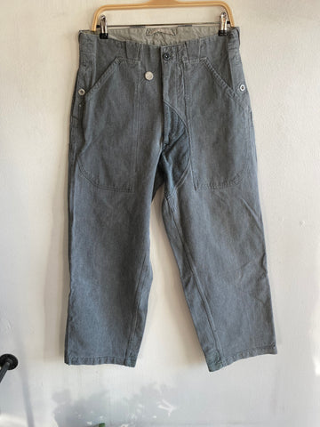 Vintage 1950’s Swiss Salt and Pepper Denim Military Trousers