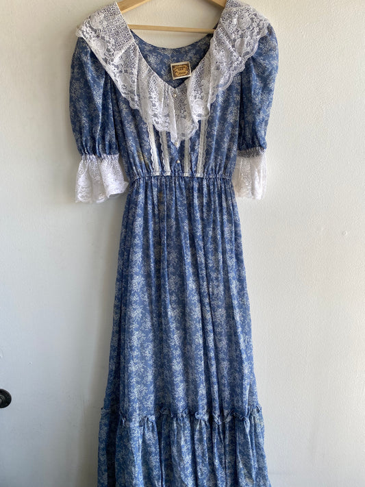 Vintage 1970’s Gunne Sax Floral Prarie Dress - La Lovely Vintage 