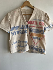 Trash Textiles - Handmade Antique Feedsack Blouse/Shirt