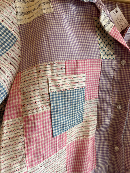 Trash Textiles - Handmade Antique Quilt Button-Up Shirt