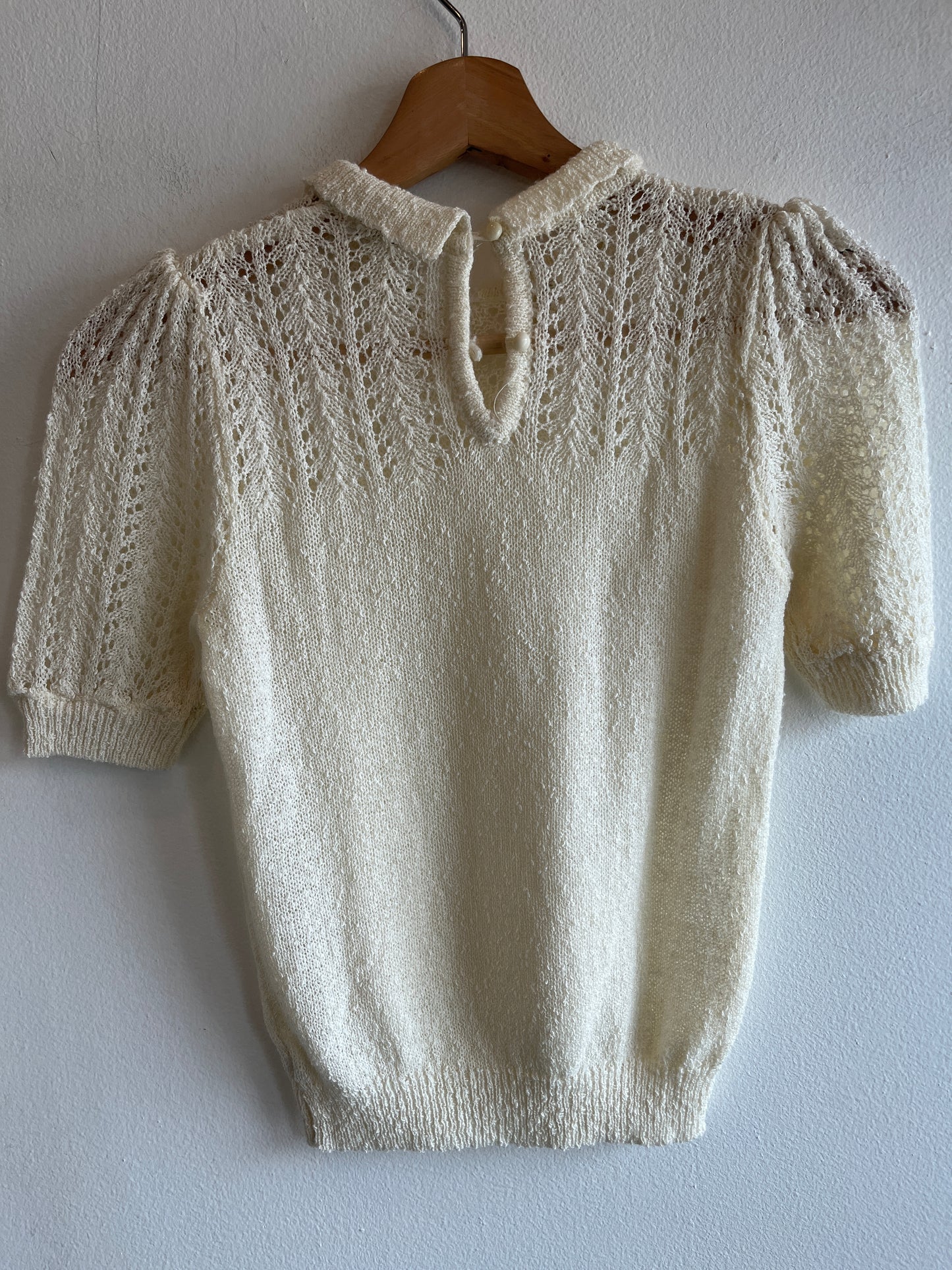 Vintage 1970’s Short Sleeve Floral Sweater
