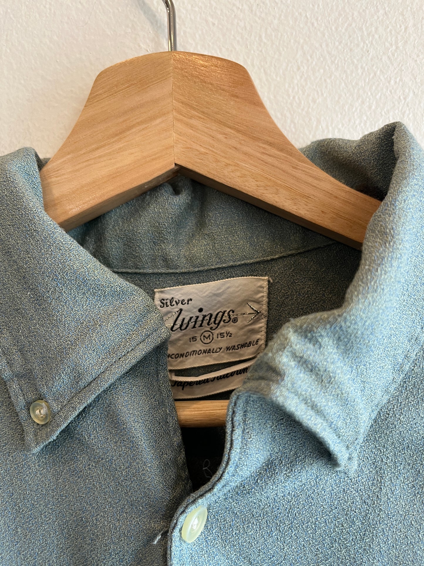 Vintage 1960’s Silver Wings Button-Up Shirt - La Lovely Vintage 