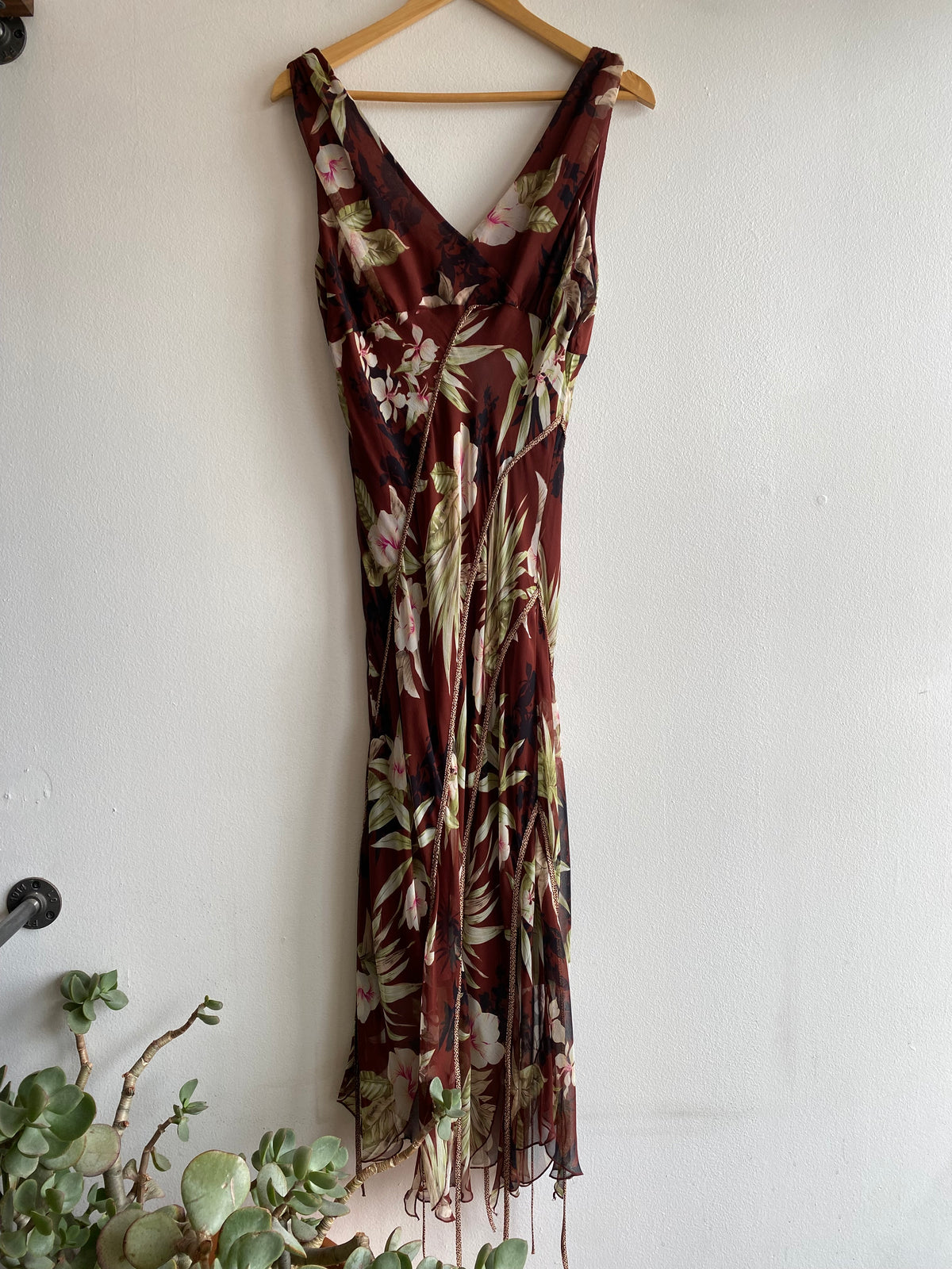 Vintage 90's Signature by Robbie Bee Silk Floral Maxi Dress