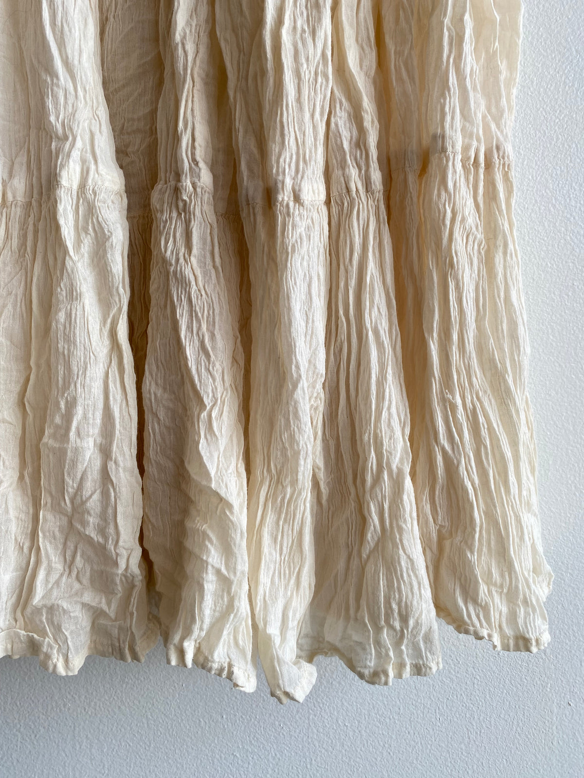 Vintage 90's Boho Cream Maxi Skirt