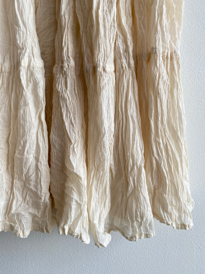 Vintage 90's Boho Cream Maxi Skirt