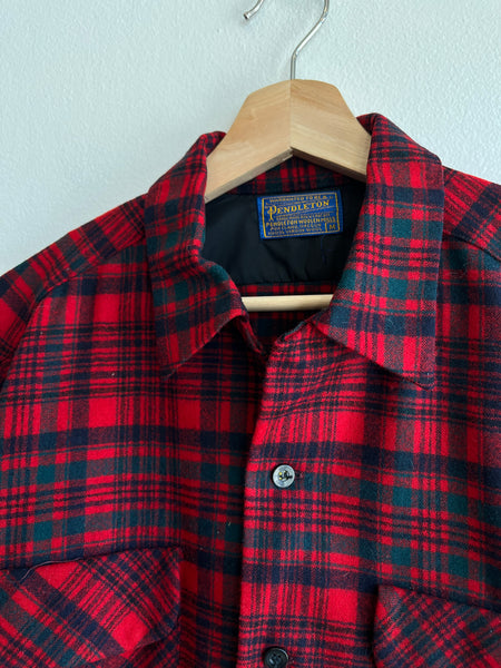 Vintage 1960’s Pendleton Loop Collar Button-Up Flannel Shirt - La Lovely Vintage 