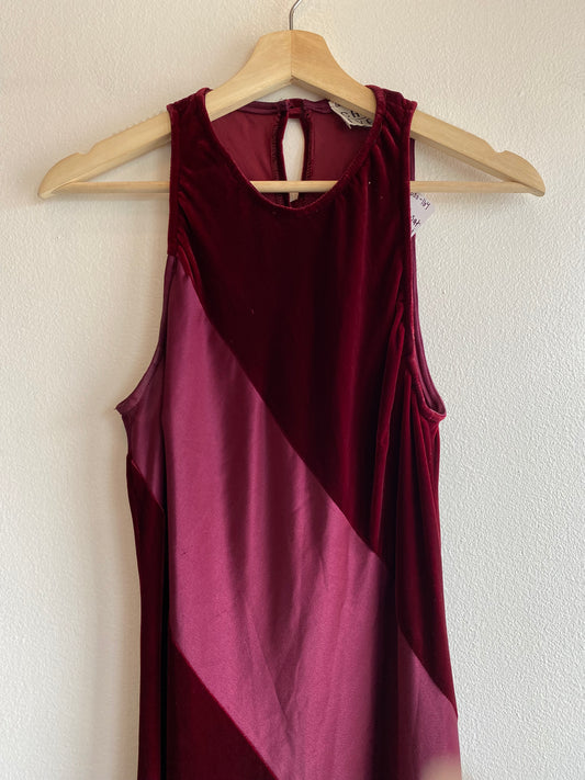 Vintage 90's Red Satin & Velvet Floor Length Dress - La Lovely Vintage 