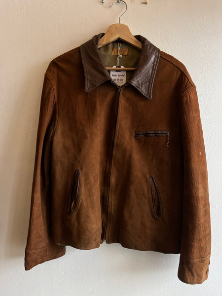 Vintage 1940’s Sears Topline Suede/Leather Cossack Jacket
