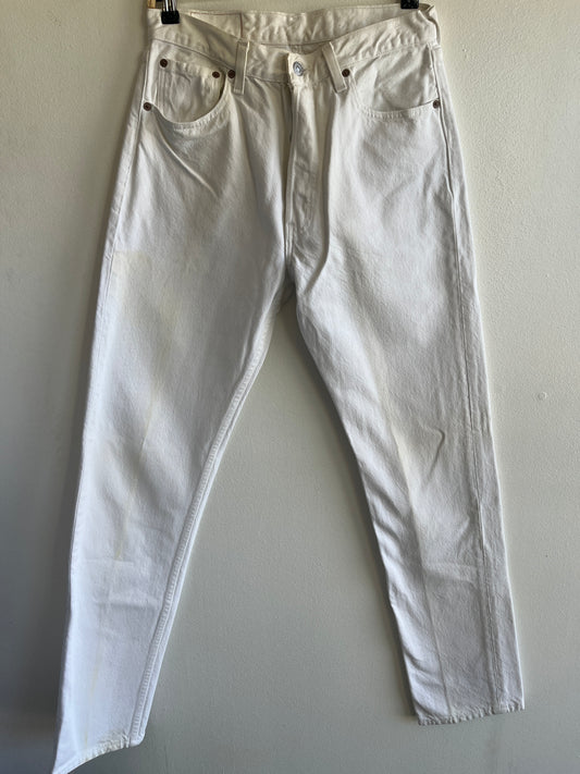 Vintage 1990's Levis 501 White Denim Jeans - La Lovely Vintage 