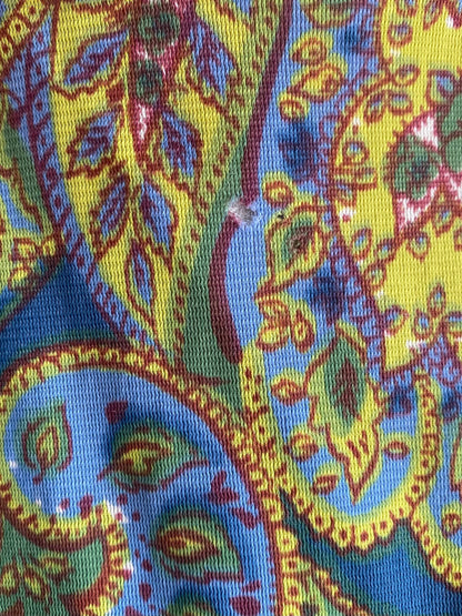 Vintage 60's Green Tone Paisley Mini Dress