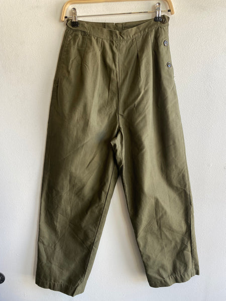 Vintage 1950’s Side Button Military Fatigue Trousers