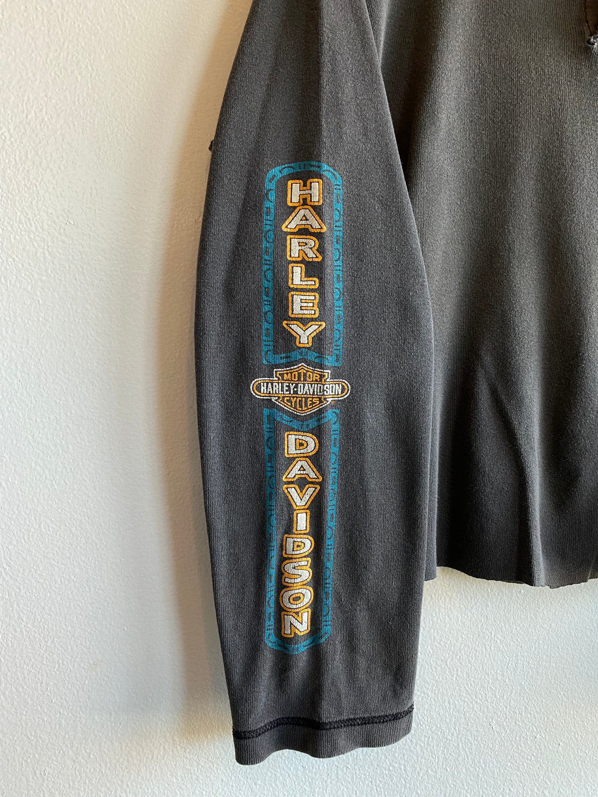 Vintage 1980’s Harley Davidson Cropped Thermal Shirt