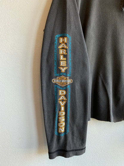 Vintage 1980’s Harley Davidson Cropped Thermal Shirt