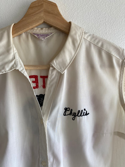 Vintage 1950/60’s “Tri-State Sport Parachute Club” Sleeveless Button-Up Shirt