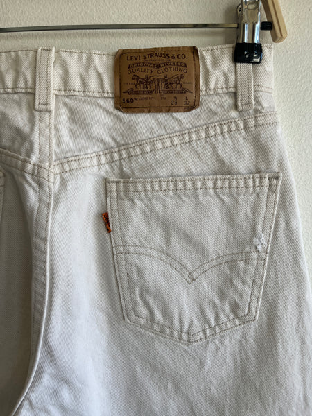 Vintage 1980's Levis 560 White Denim Jeans