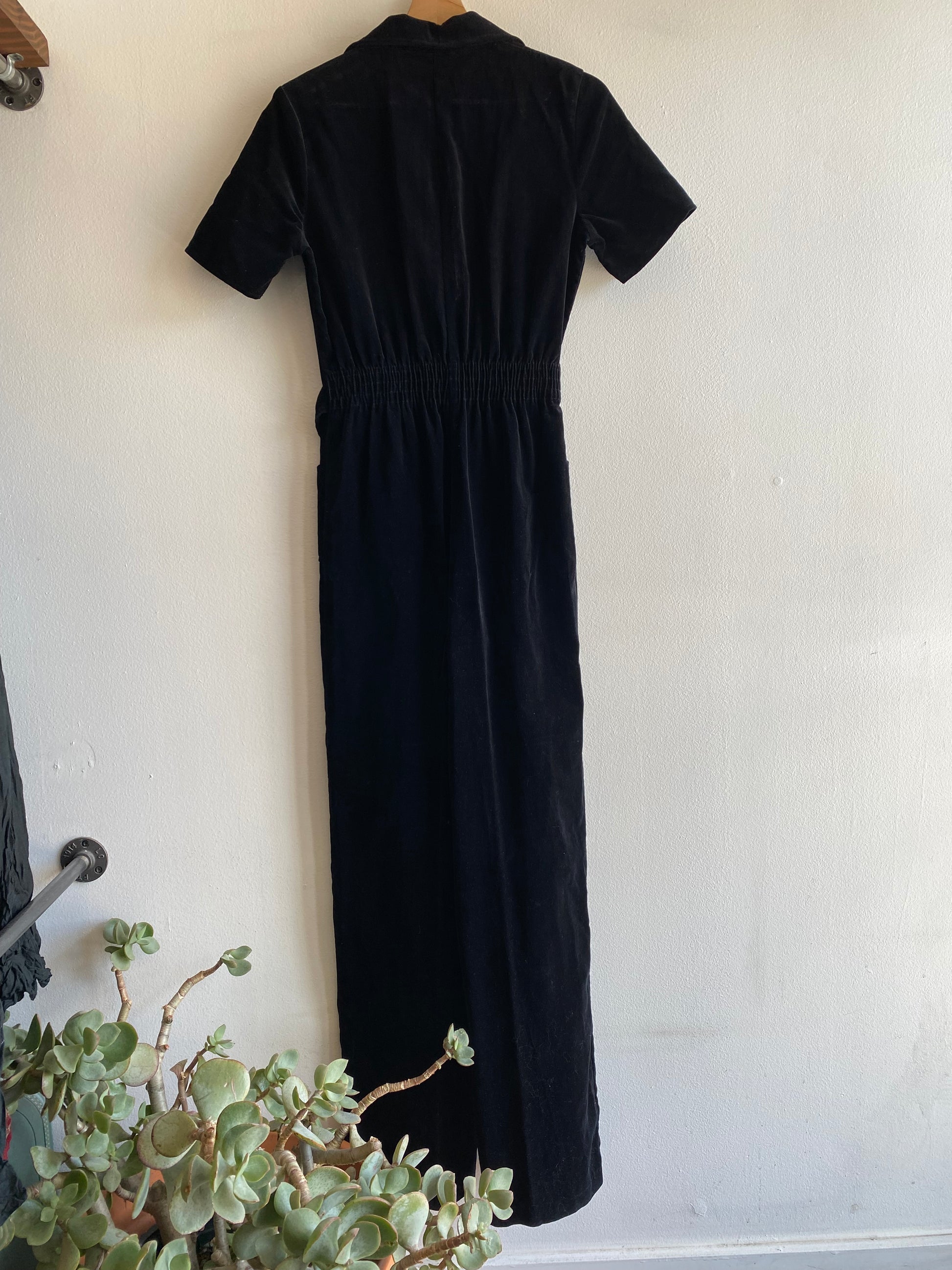 Vintage 70s black velvet jumpsuit - La Lovely Vintage 