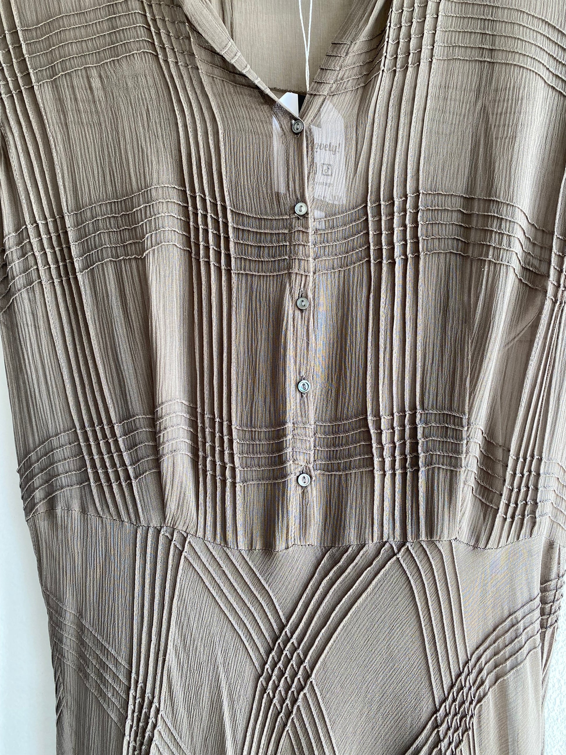 Vintage 90's Calvin Klein Grey Silk Maxi Dress - La Lovely Vintage 