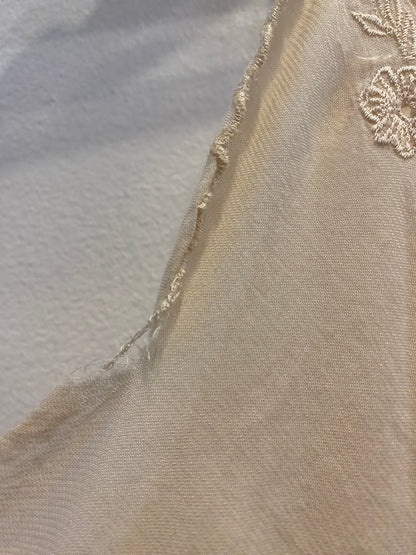 Vintage 90's Off-White Sheer Cotton Maxi Slip Dress