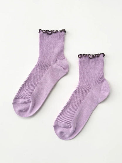 Le Bon Shoppe - Petit Ruffled Modal Sock - La Lovely Vintage 