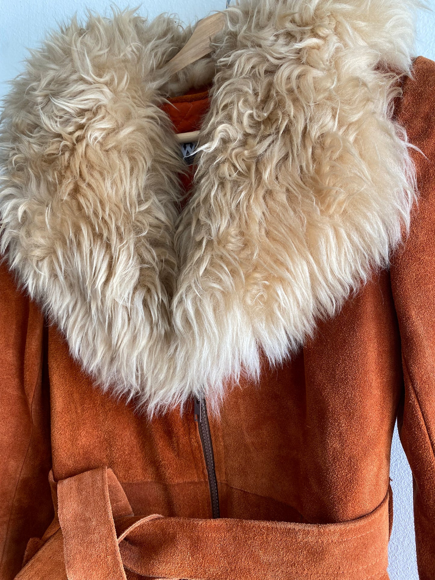 Vintage 70's Burnt Orange Suede Penny Lane Coat