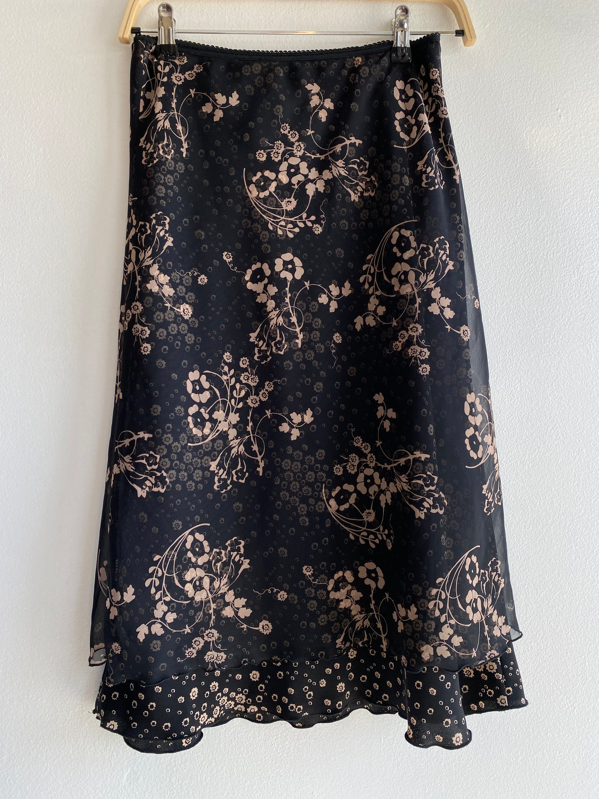 Vintage Y2K Jonathan Martin Black and Brown Floral Skirt