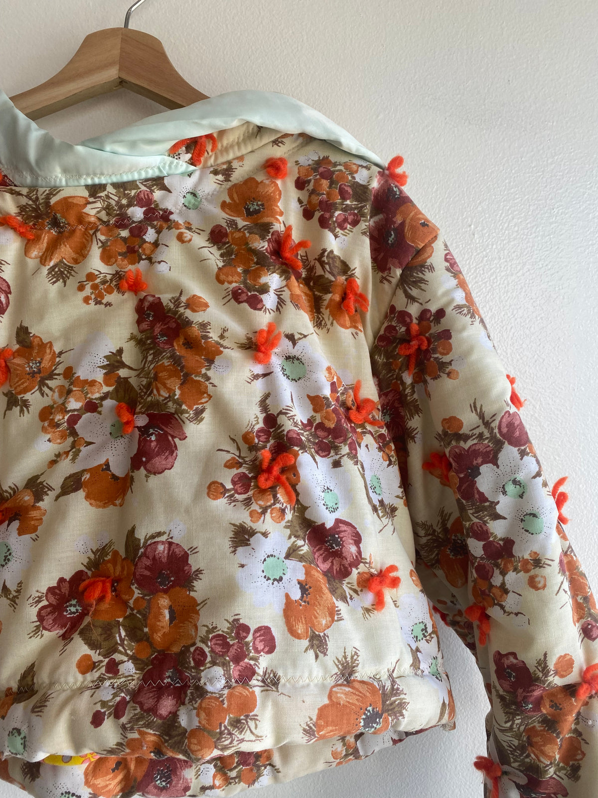 Vintage 70's Handmade Floral Quilt Pullover Jacket