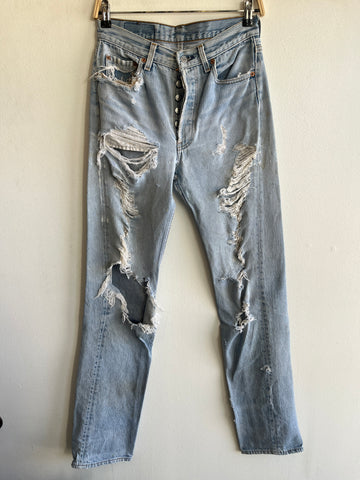 Vintage 1980's Levis Thrashed 501 Denim Jeans