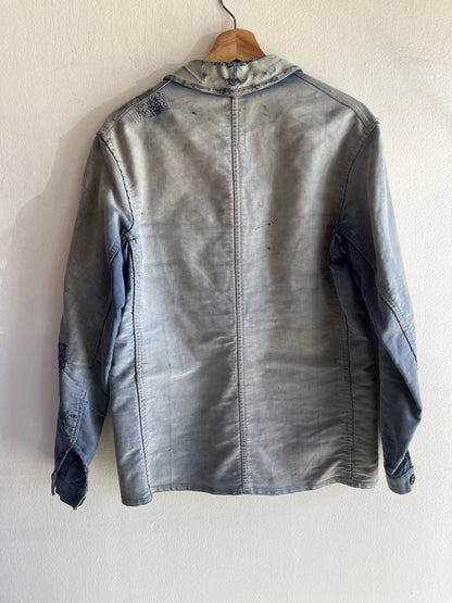 Vintage 1950’s Moleskin Repaired French Chore Coat