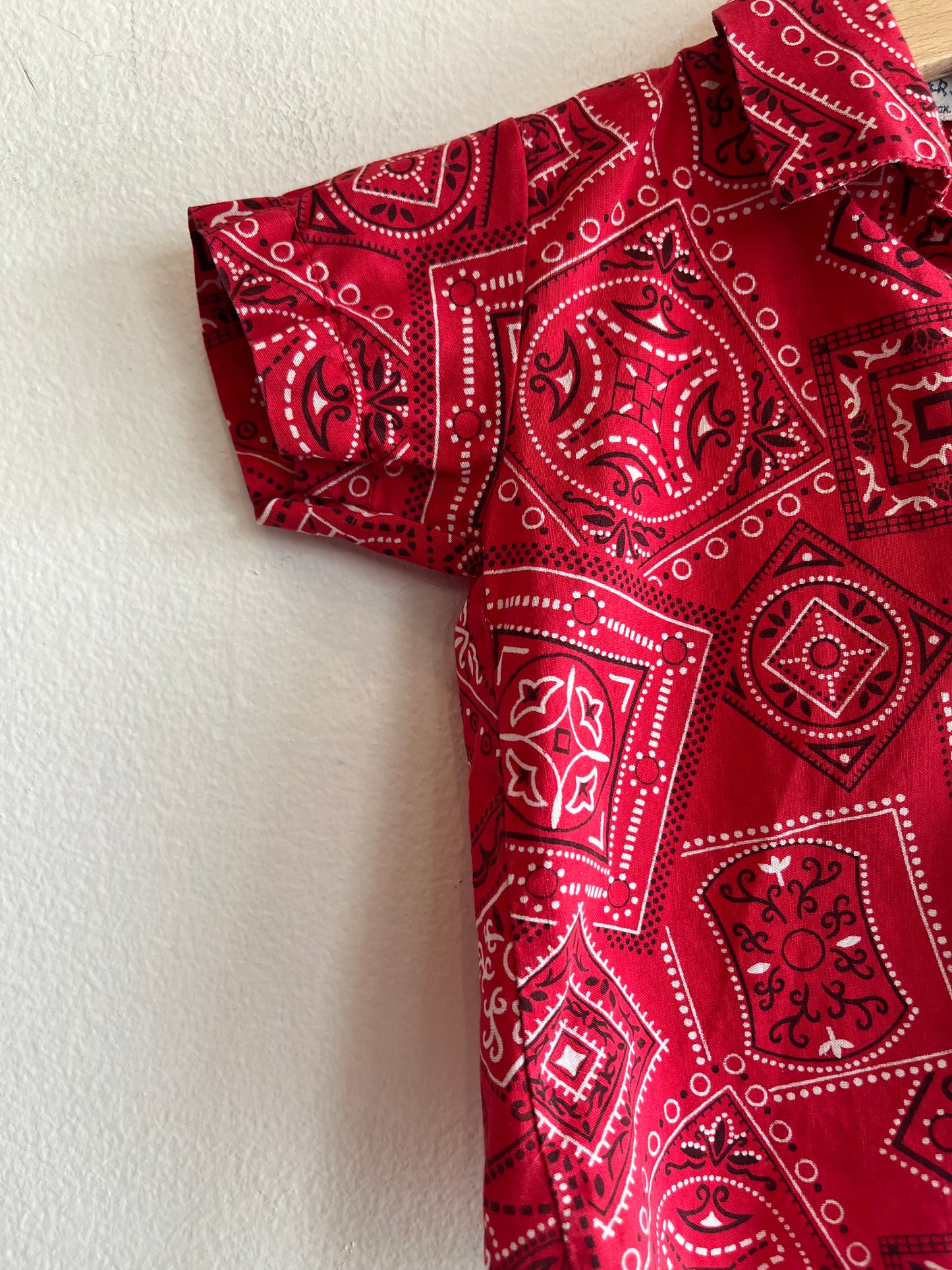 Vintage 1950’s Kids Bandana Print Button-Up Shirt