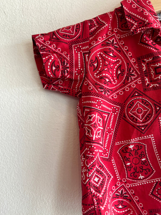 Vintage 1950’s Kids Bandana Print Button-Up Shirt