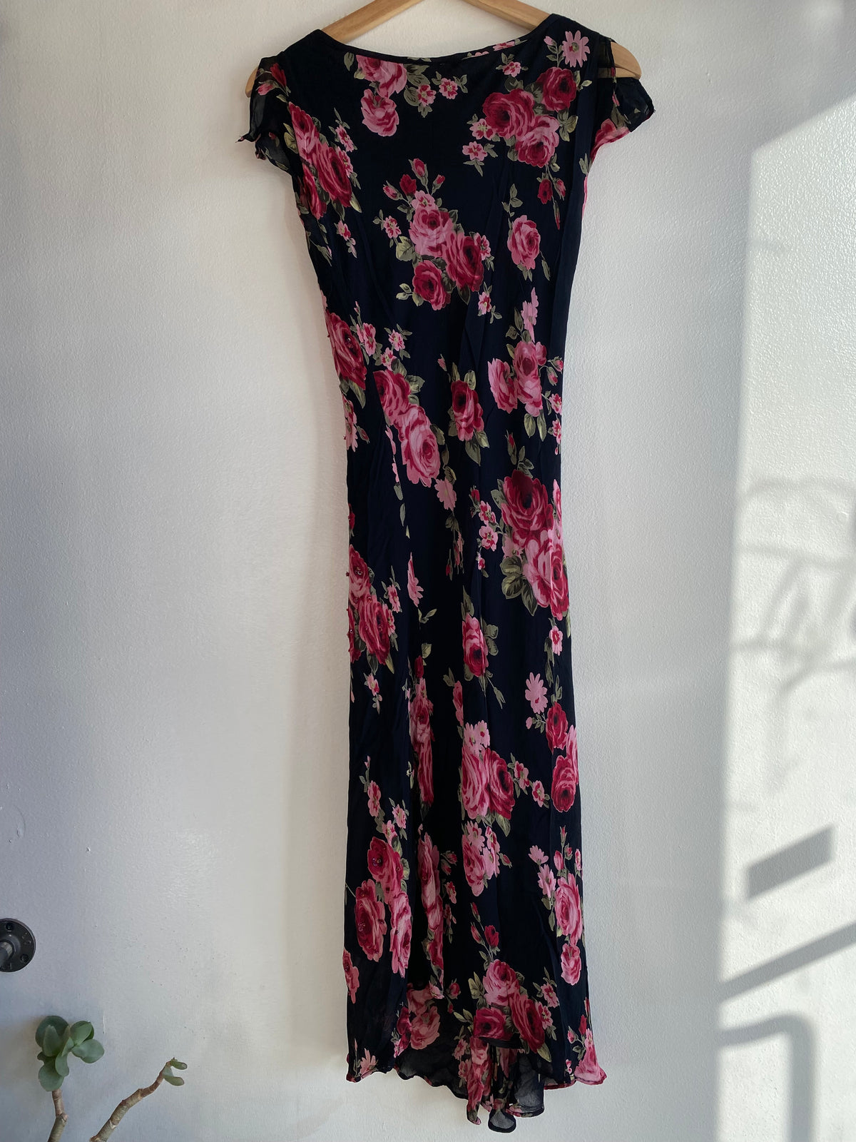 Vintage 90's CDC Black Floral Maxi Dress