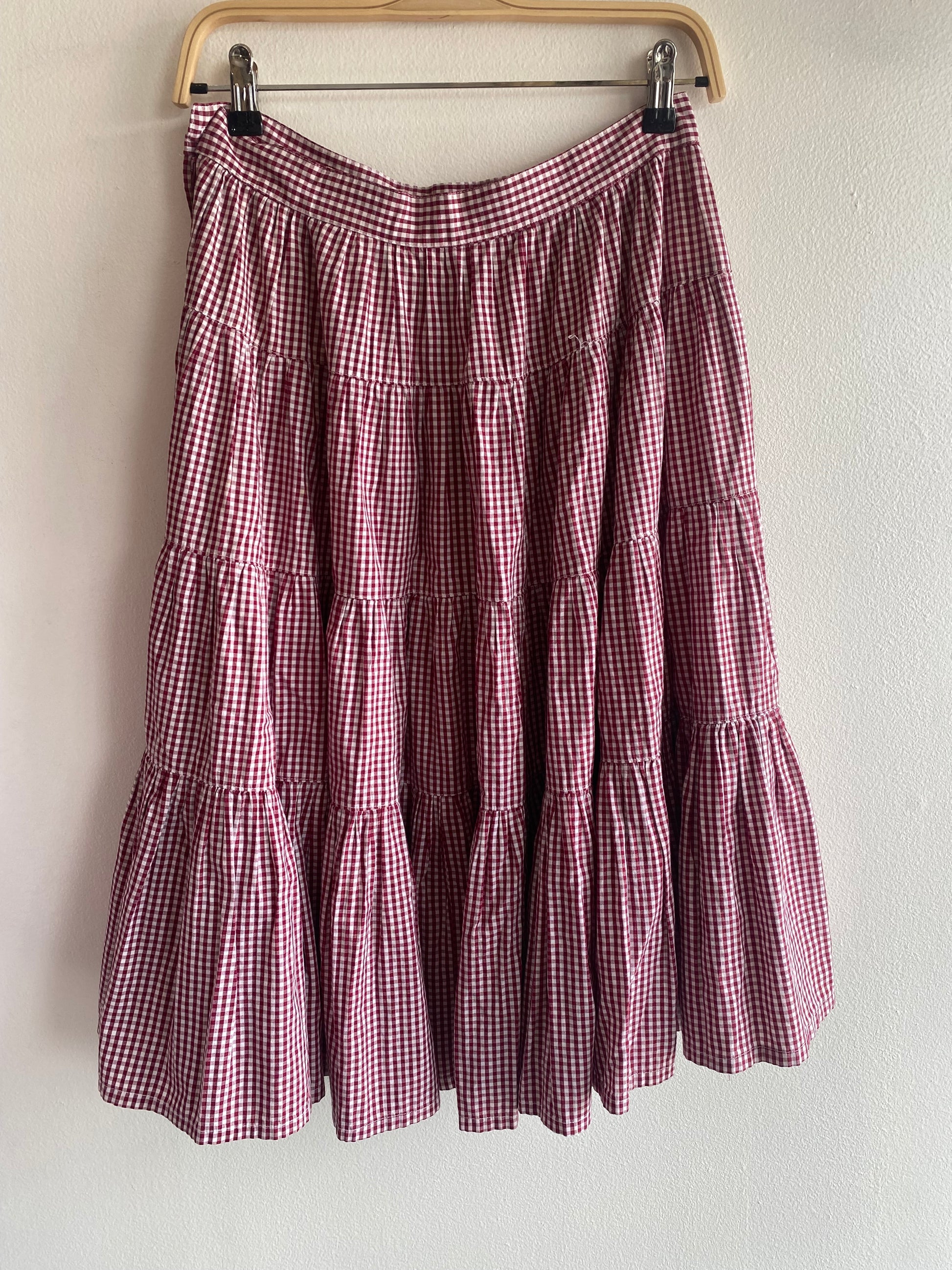 Vintage 1970’s Gingham Side Zip Midi Skirt - La Lovely Vintage 
