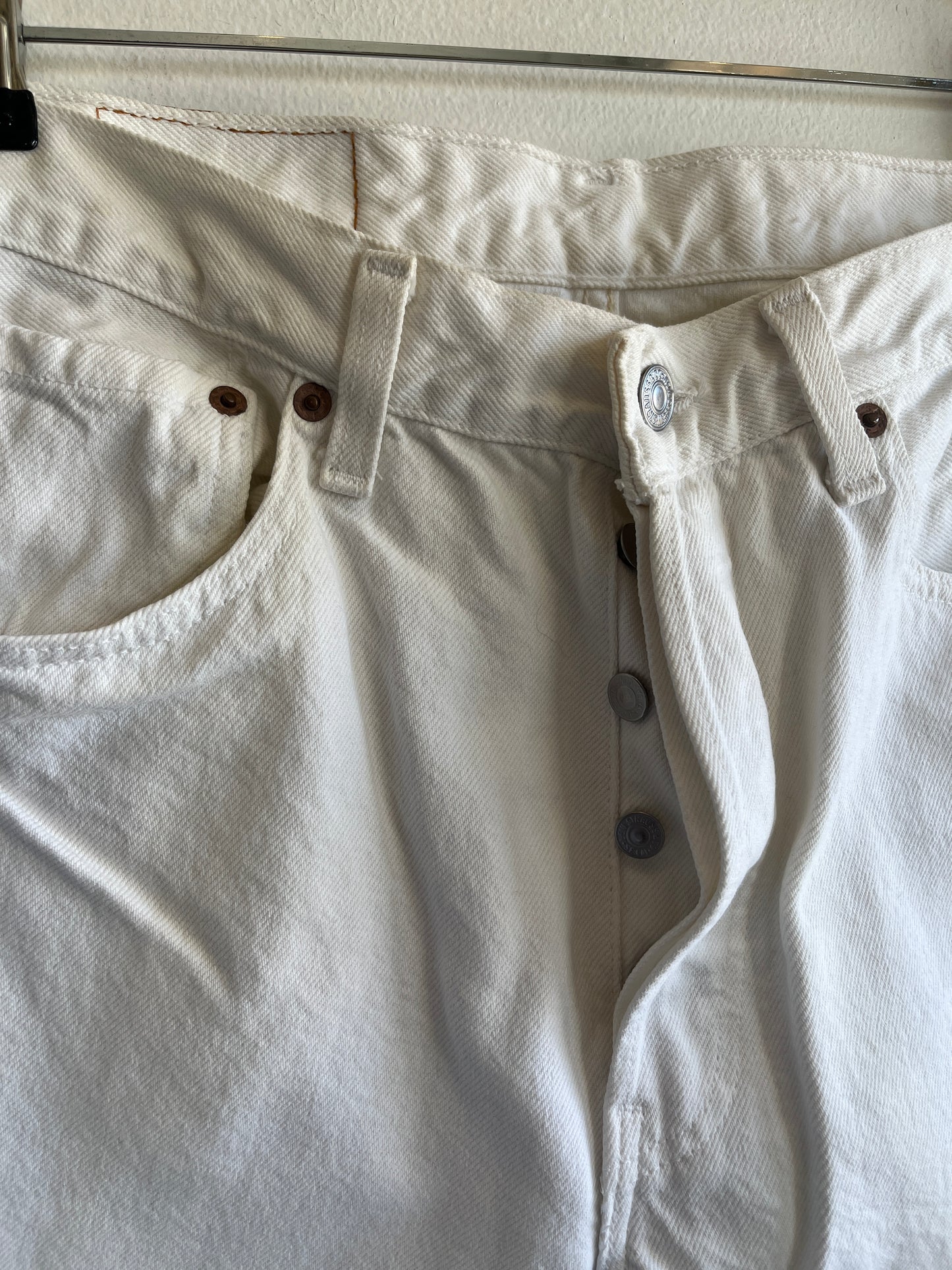 Vintage 1990's Levis 501 White Denim Jeans - La Lovely Vintage 