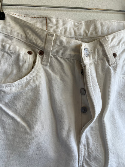 Vintage 1990's Levis 501 White Denim Jeans - La Lovely Vintage 